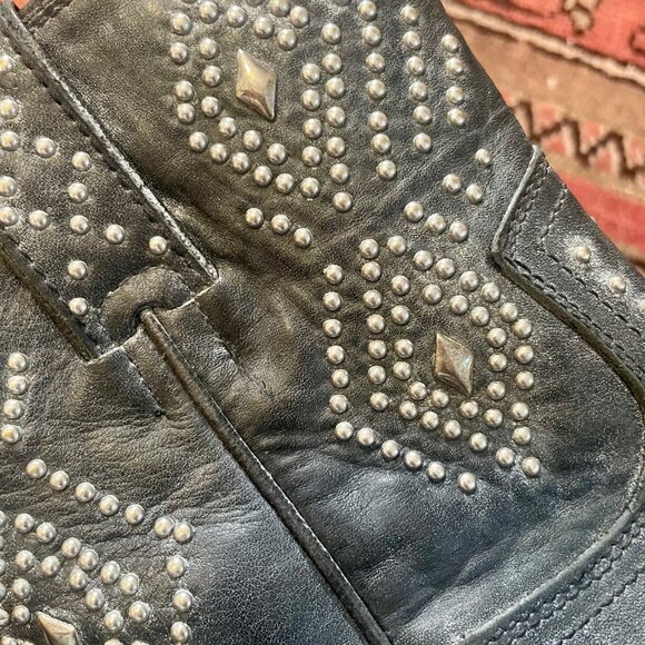 Frye Women's Billy Stud Short Western Boot Black Size 7.5 - Picture 5 of 7